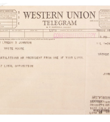 Telegram from Lyndon B. Johnson