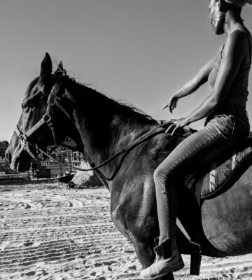 woman riding a horse