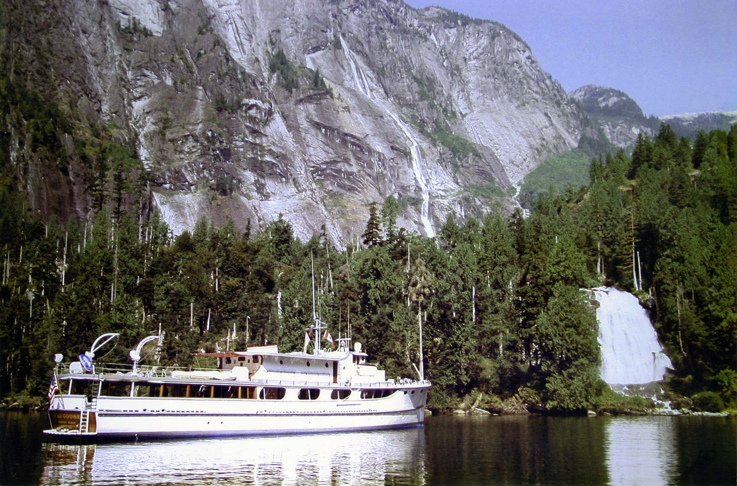 The Wild Goose anchored in the Pacific Northwest. Photo courtesy of John Wayne Enterprises