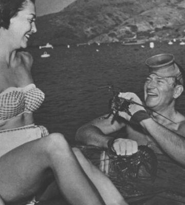 John Wayne swimming