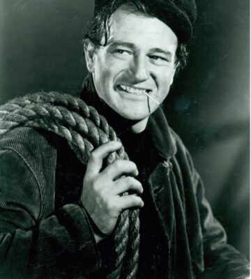 John Wayne carrying rope