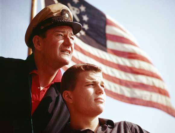 John Wayne with flag