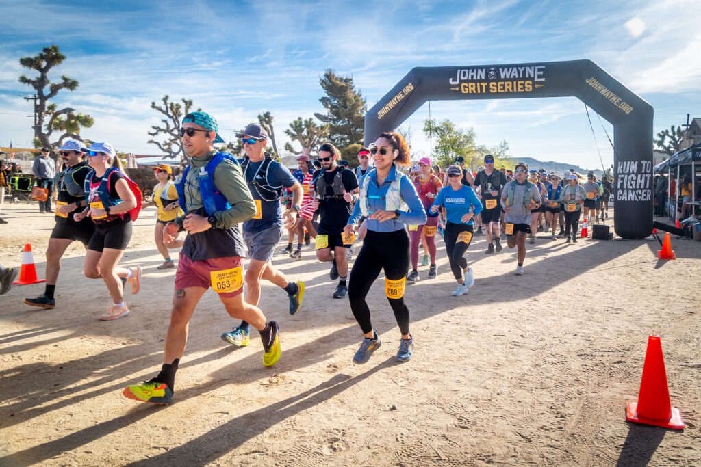 Participants at the start of the Pioneertown, CA Grit Series Half Marathon and 10K
