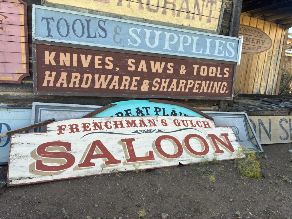 Western Storefront Signs at Eaves Movie Ranch